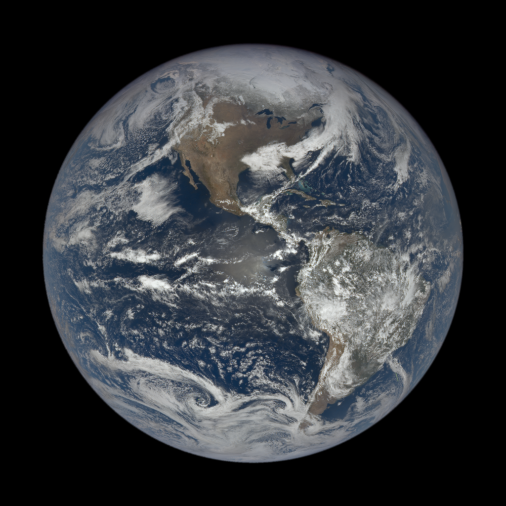a globe in space